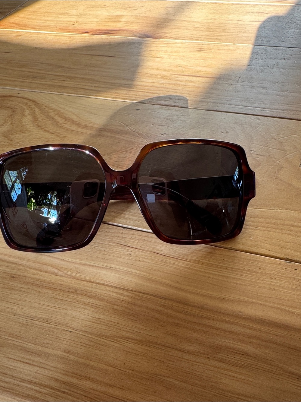 Celine Tortoiseshell Square Sunglasses with Gold Accent - Picture 2 of 7